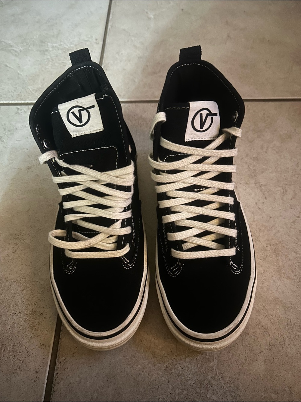 Vans Black High-Top Sneakers with White Laces